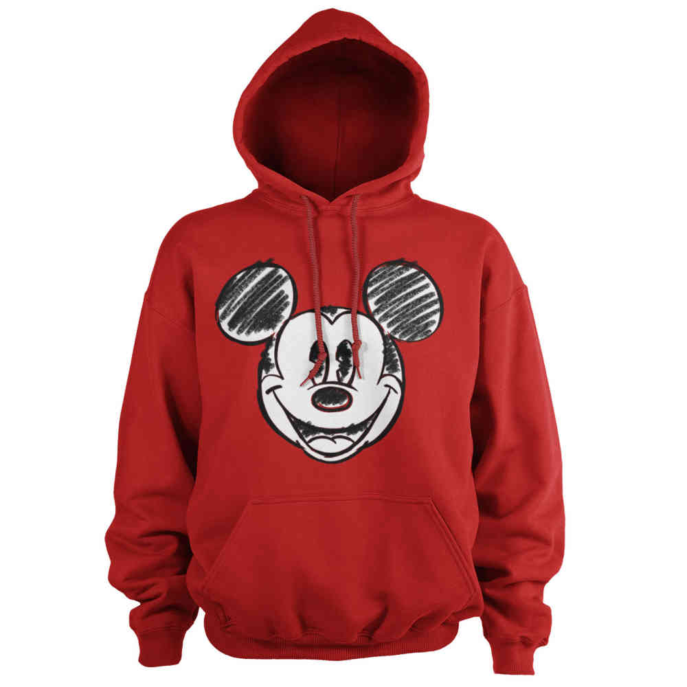 Disney Disney Mickey Mouse Hoodietrui Pixelated Sketch Rood Disney Disney Mickey Mouse Hoodietrui Distressed Grijs